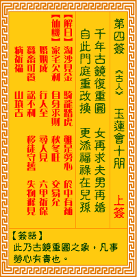 观音灵签第四签