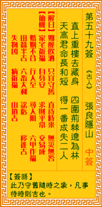 观音灵签第五十九签