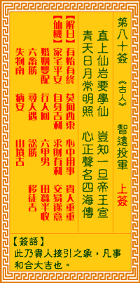 观音灵签第八十签